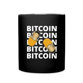 Bitcoin BTC Crypto Blockchain Coin Exchange Coin - Full Colour Mug - black - Front