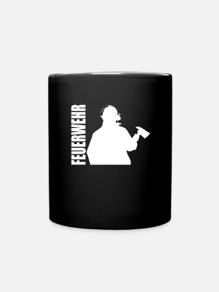 Feuerwehr - Tasse einfarbig - Schwarz