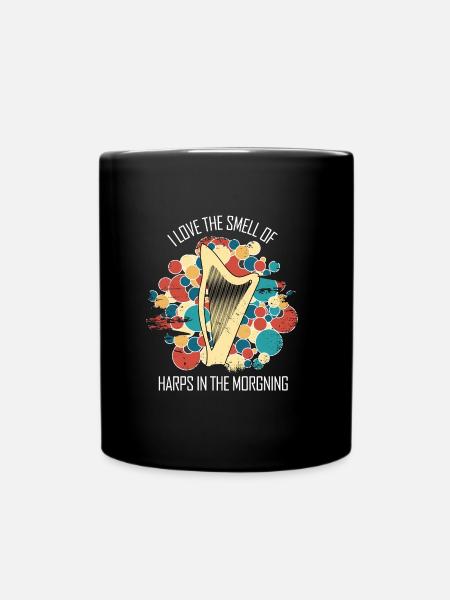 Harfe Geschenk Musikinstrument Musiker Zupfen - Tasse einfarbig - Schwarz