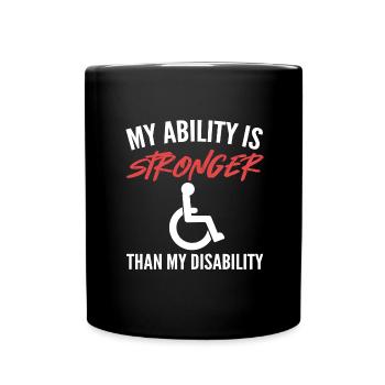 Rollstuhl - Tasse einfarbig - Schwarz - Vorne