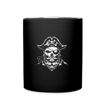 Crâne de pirate - Mug uni - noir - Devant