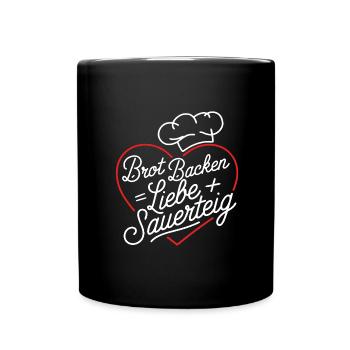 Shirt Brot Sauerteig Liebe 03 SP - Tasse einfarbig - Schwarz - Vorne
