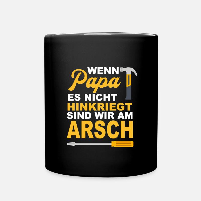 Vater, Papa, Vatertag, - Tasse einfarbig - Schwarz