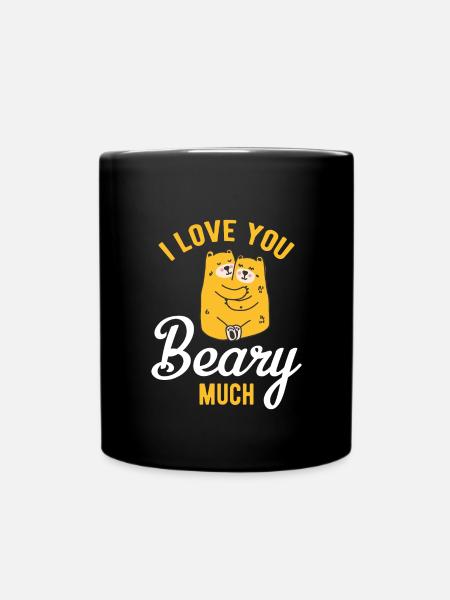 Couple couples partner look design with bear hug - Full Colour Mug - black
