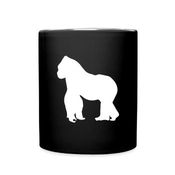 Gorilla Menschenaffe Silberrücken Geschenk - Tasse einfarbig - Schwarz - Vorne