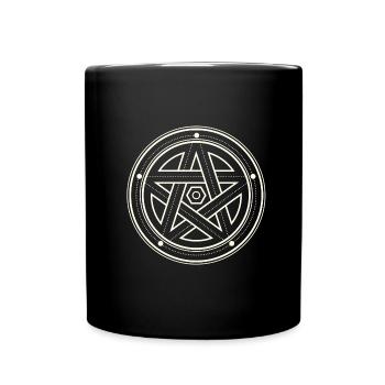Heilige Geometrie - Tasse einfarbig - Schwarz - Vorne