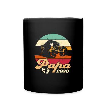 Schwangerschaft 2023 Werdender Papa Geschenk - Tasse einfarbig - Schwarz - Vorne
