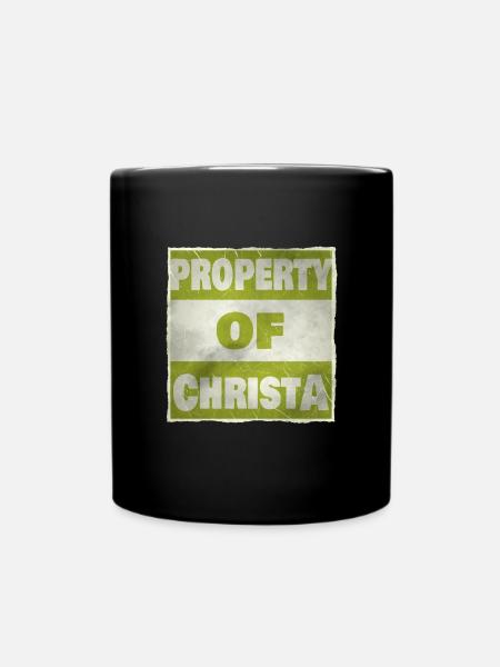 Besitz von Christa - Tasse einfarbig - Schwarz