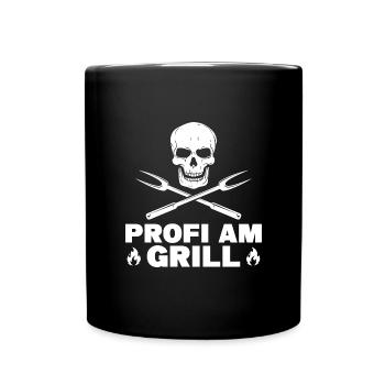 Profi am Grill Grillen Zubehör - Tasse einfarbig - Schwarz - Vorne