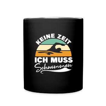 Schwimmer Wassersport Schwimmen Geschenk - Tasse einfarbig - Schwarz - Vorne