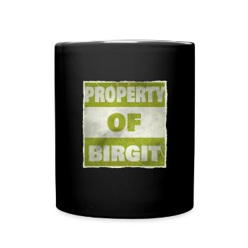 Besitz von Birgit - Tasse einfarbig - Schwarz - Vorne