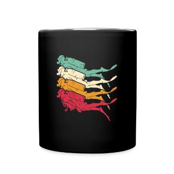 Taucher Vintage Tauchsport Tauchen Geschenk - Tasse einfarbig - Schwarz - Vorne