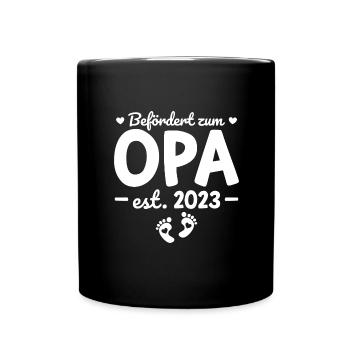 Werdender Opa Geschenk Schwangerschaft 2023 - Tasse einfarbig - Schwarz - Vorne