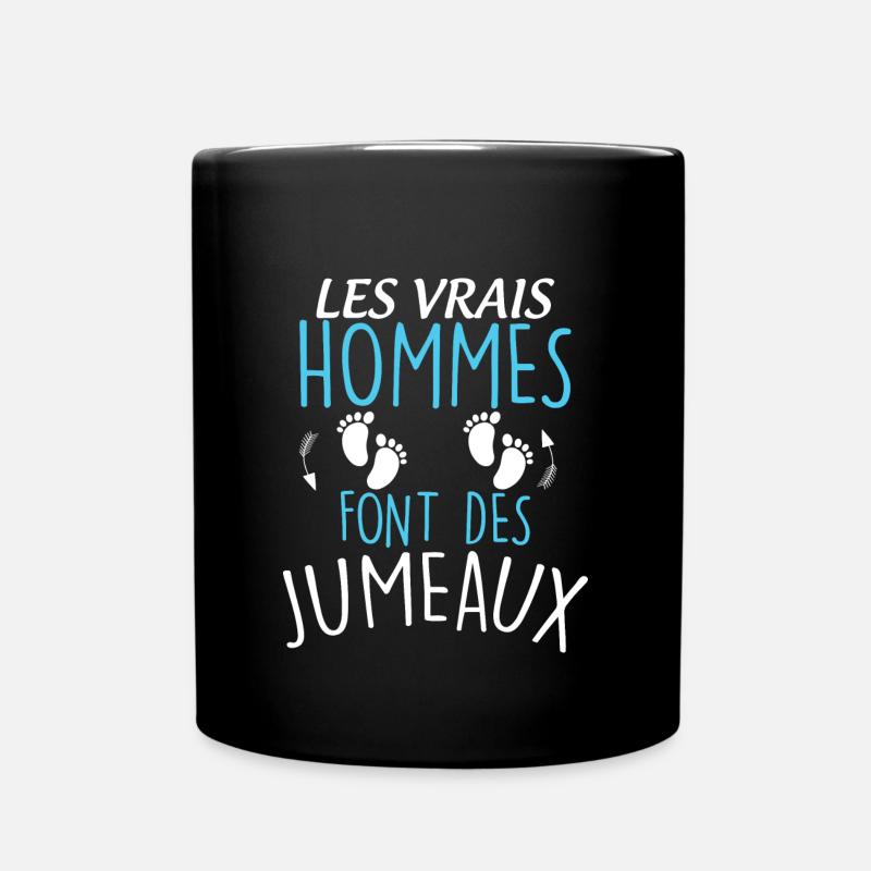 Papa De Jumeaux message Humour Naissance - Mug uni - noir