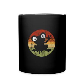 Frosch Frösche Geschenk für Kinder Lustig Witzig - Tasse einfarbig - Schwarz - Vorne