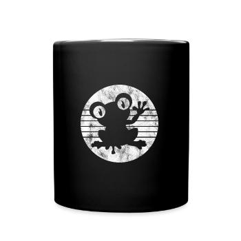 Frosch Frösche Geschenk für Kinder Lustig Witzig - Tasse einfarbig - Schwarz - Vorne
