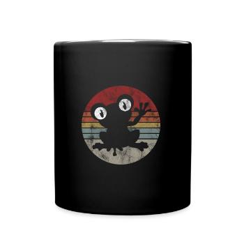 Frosch Frösche Geschenk für Kinder Lustig Witzig - Tasse einfarbig - Schwarz - Vorne