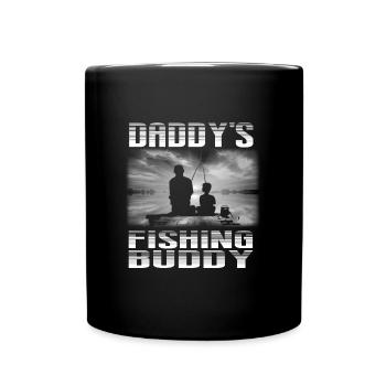 Daddys Fishing Buddy Angeln Karpfen - Tasse einfarbig - Schwarz - Vorne
