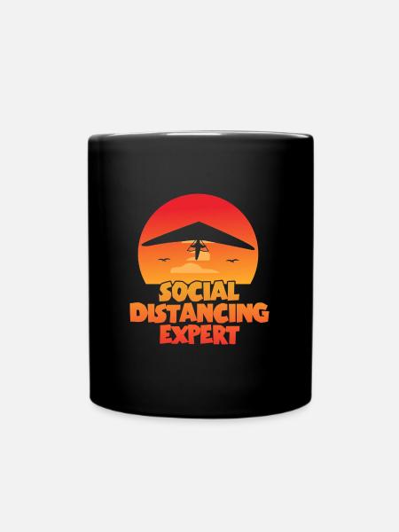 Social distancing Expert Hang Gliding - Tasse einfarbig - Schwarz