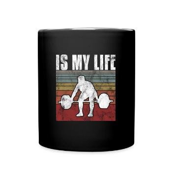 Bodybuilding is my life Bodybuilder GYM Kraftsport - Tasse einfarbig - Schwarz - Vorne