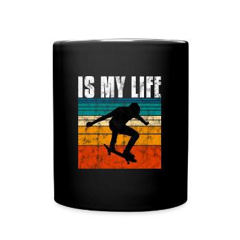 Le skate est ma vie Skateboard Skateboard Cadeau de skateboard - Mug uni - noir - Devant