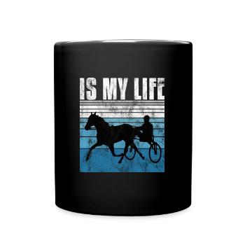 Is my life Trabreiter Trabrennen Trabreiten Retro - Full Colour Mug - black - Front