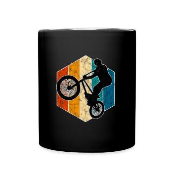 BMX Rad Fahrrad Retro Geschenk Bicycle Motocross - Tasse einfarbig - Schwarz - Vorne