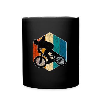 BMX Rad Fahrrad Retro Geschenk Bicycle Motocross - Tasse einfarbig - Schwarz - Vorne