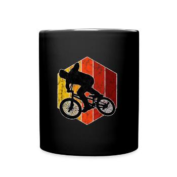 BMX Rad Fahrrad Retro Geschenk Bicycle Motocross - Tasse einfarbig - Schwarz - Vorne