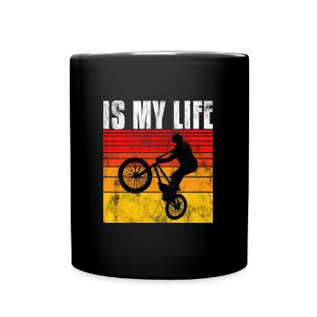 BMX is my life Bike Bicycle Motocross - Full Colour Mug - black - Front