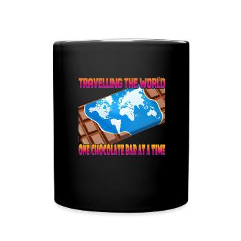 Travelling with a chocolate bar - Full Colour Mug - black - Front