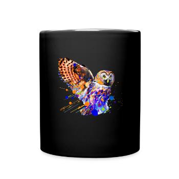 Colourful Owl - Full Colour Mug - black - Front