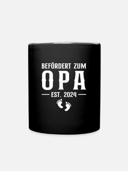 Befördert zum Opa 2024 Schwangerschaftsverkündung - Tasse einfarbig - Schwarz