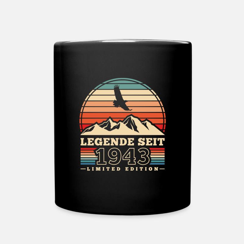 Retro 80 Geburtstag geboren 1943 Jahrgang - Tasse einfarbig - Schwarz