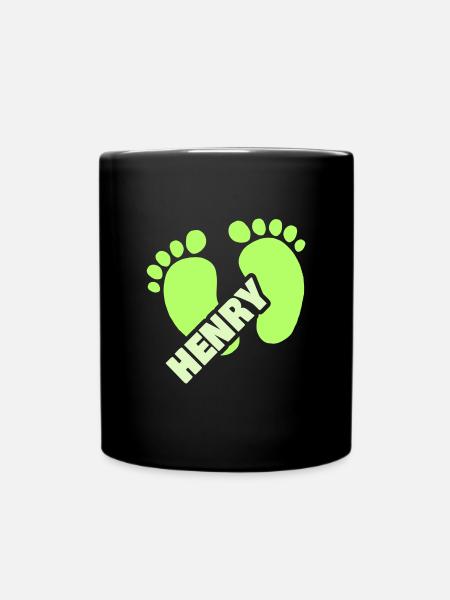 Fußabdruck Henry - Tasse einfarbig - Schwarz