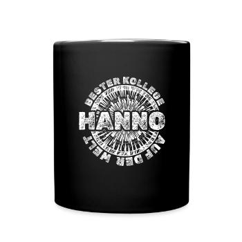Geschenkidee für Hanno Vorname Geschenk - Tasse einfarbig - Schwarz - Vorne