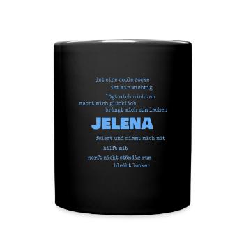 Sprüche Jelena - Tasse einfarbig - Schwarz - Vorne