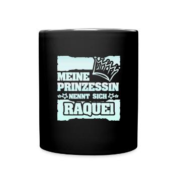 Mädchenname Raquel - Tasse einfarbig - Schwarz - Vorne