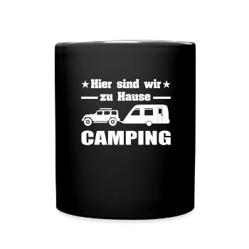 Camping - Tasse einfarbig - Schwarz - Vorne