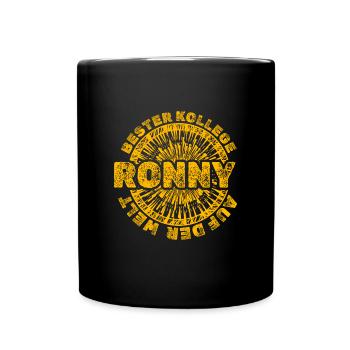 Arbeit Ronny - Tasse einfarbig - Schwarz - Vorne
