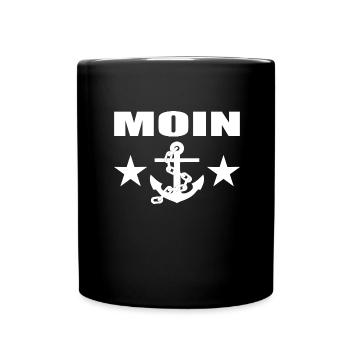 Moin - Tasse einfarbig - Schwarz - Vorne