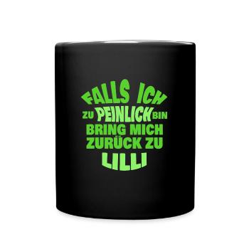 Lilli als Jungesellenabschied - Tasse einfarbig - Schwarz - Vorne