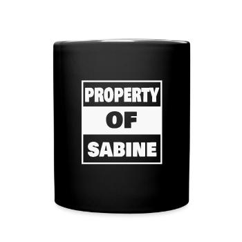 Sabine als Vorname - Tasse einfarbig - Schwarz - Vorne