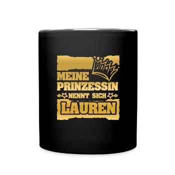Nom de jeune fille Lauren - Mug uni - noir - Devant