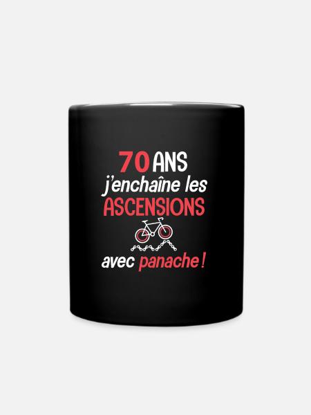 Vélo 70 ans ascension avec panache anniversaire - Mug uni - noir