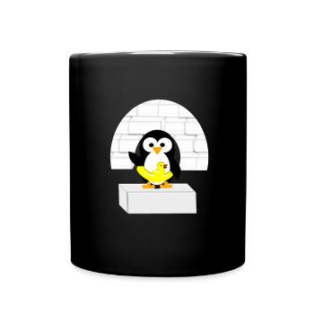 Petit Pingouin de l'Antarctique sur la banquise - Mug uni - noir - Devant
