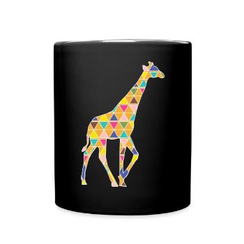 A colorful graphic Giraffe - Full Colour Mug - black - Front