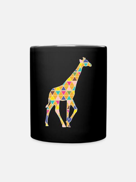 grafische Giraffe - Tasse einfarbig - Schwarz