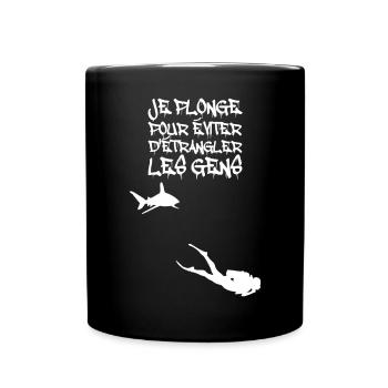 Je plonge pour éviter d'étrangler - Mug uni - noir - Devant