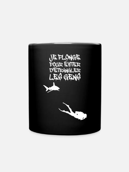 Je plonge pour éviter d'étrangler - Mug uni - noir